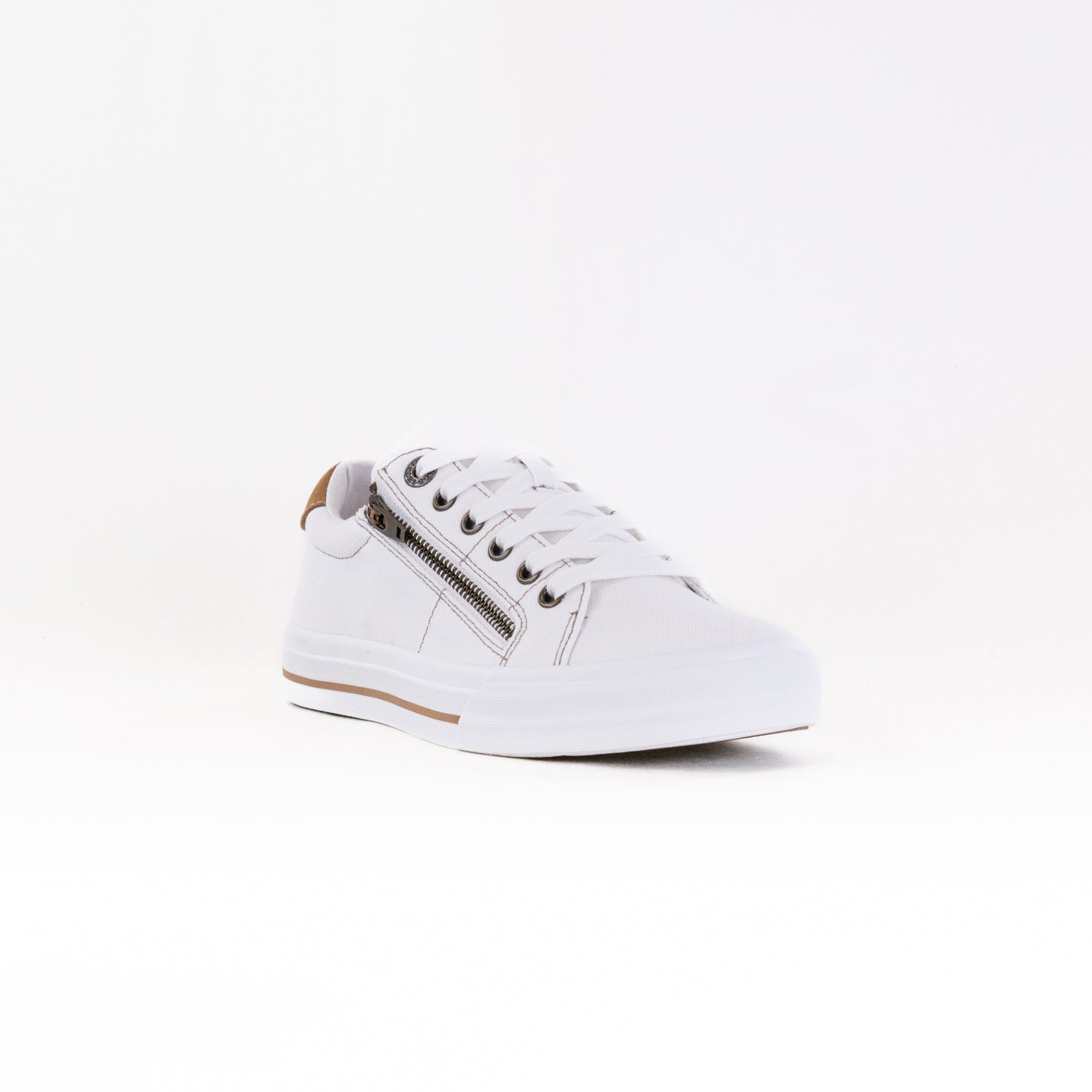 Women's Taos Z Soul Canvas Sneakers in White and Golden Tan