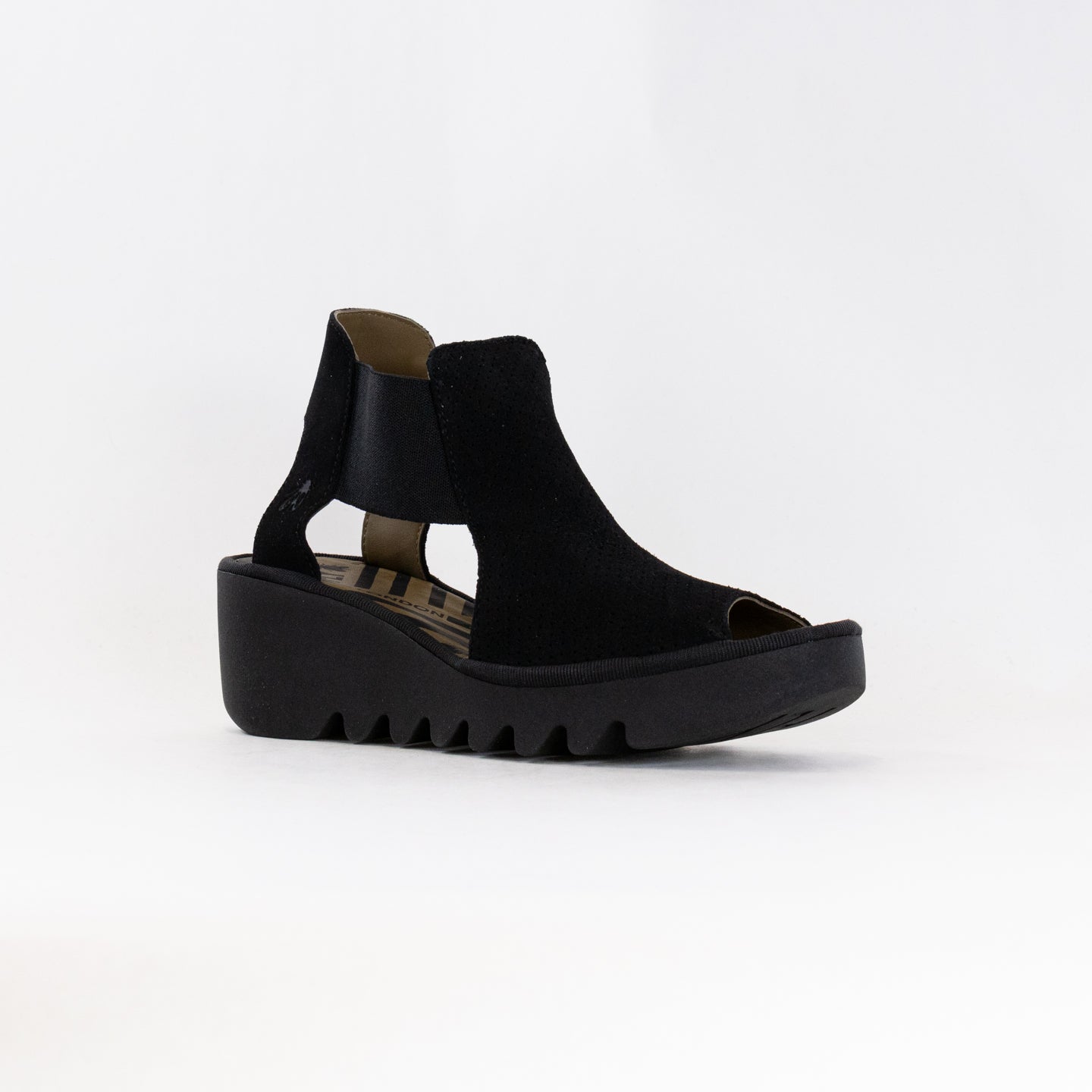 Fly London Women's Black BIGA412FLY Premium Wedge Sandals