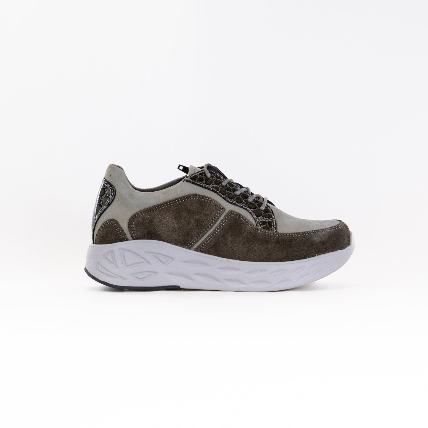 Wolky Women's Bounce Grey Combination Leather Comfortable Sneakers