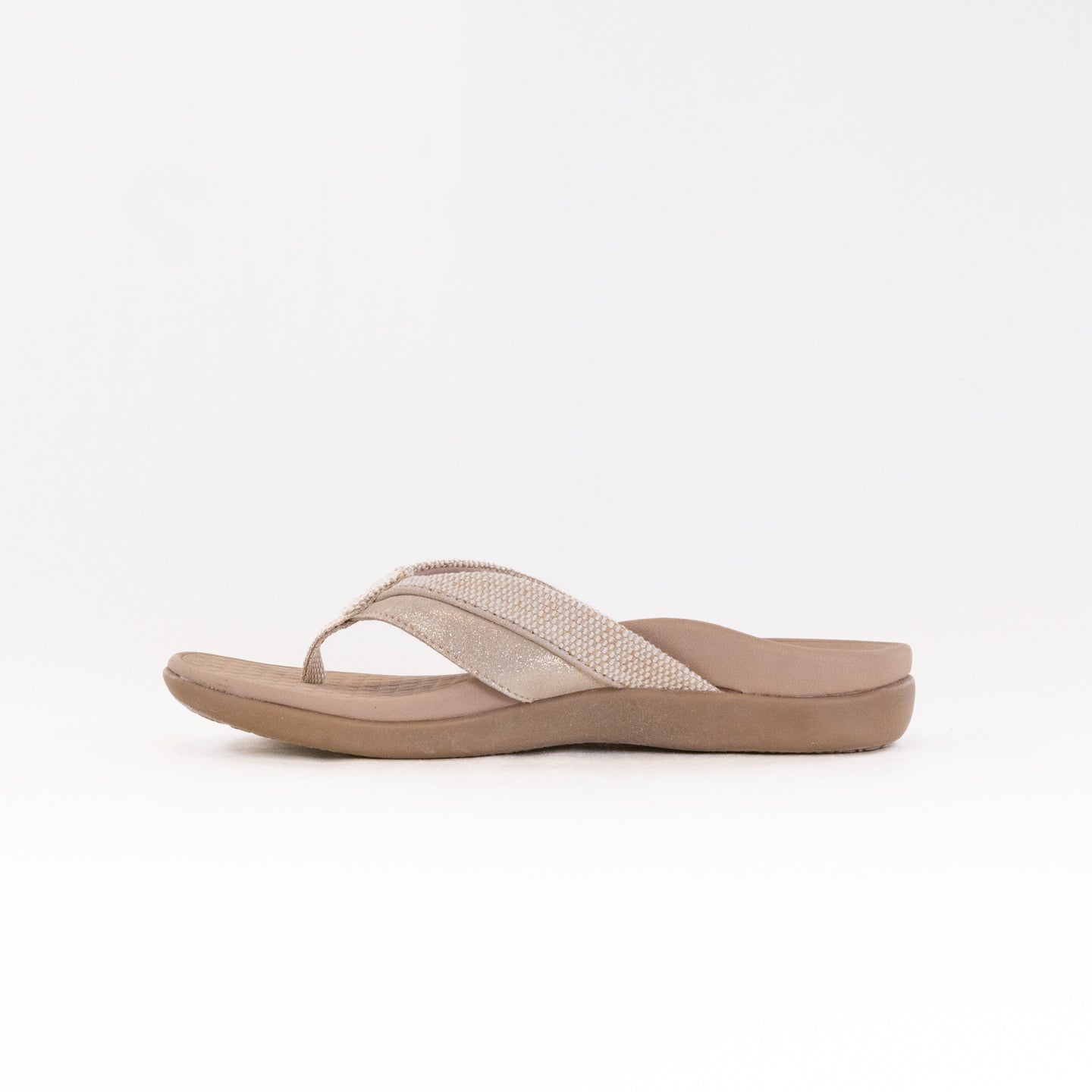 Women's Vionic Shore Toe Post Sandal in Natural/Gold with VioMotion Tech