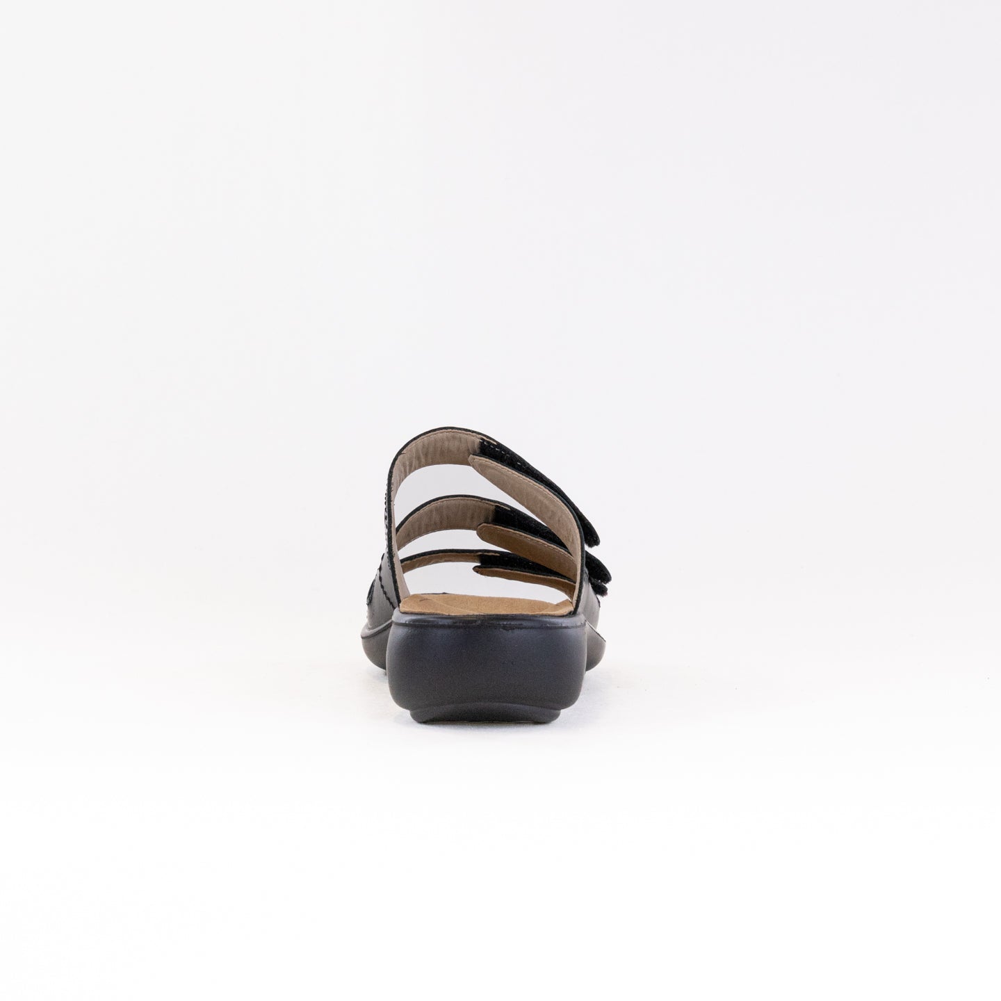 Women's Black Romika Ibiza 66 Comfortable Slide Sandals