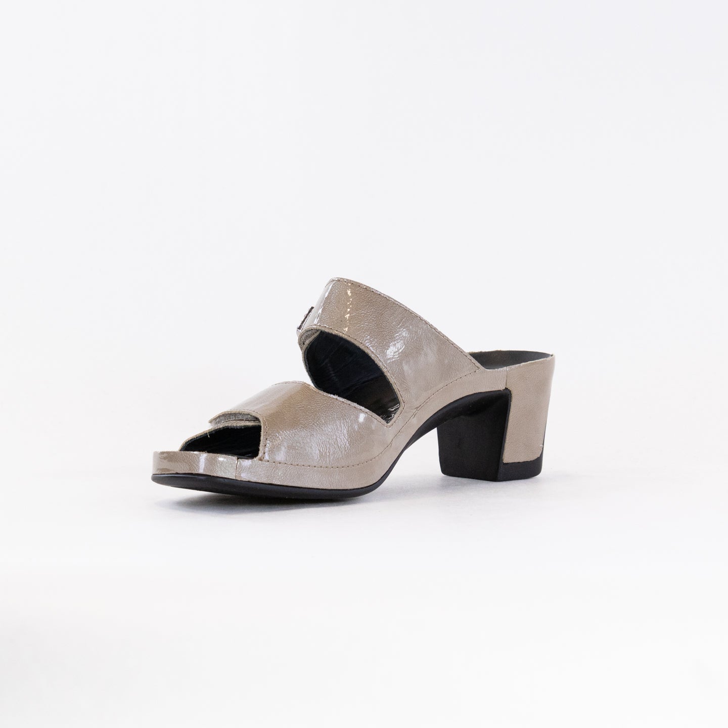 Women's Vital Joy Mule Sandal in Apache Taupe Patent Leather - Comfort & Health