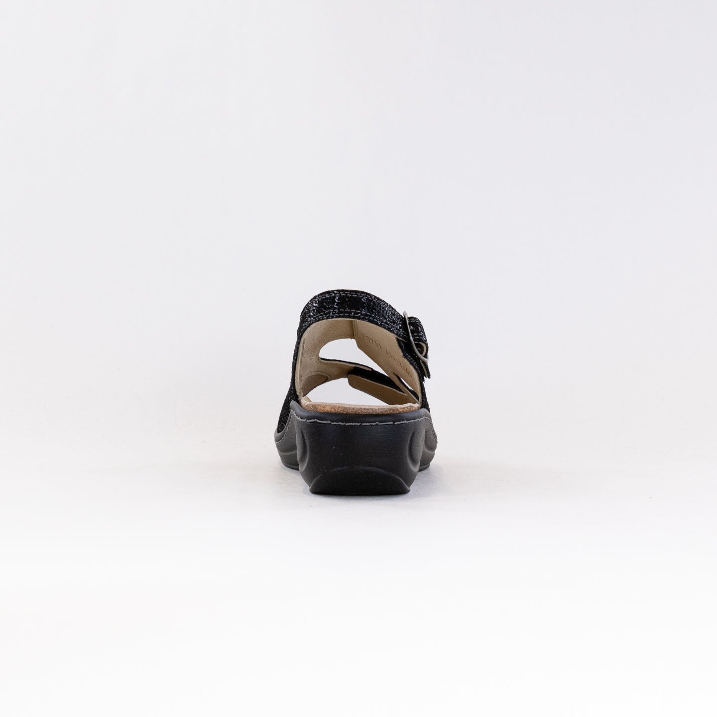 Fidelio Women's Black Vienna Casual Leather Sandal with Adjustable Straps