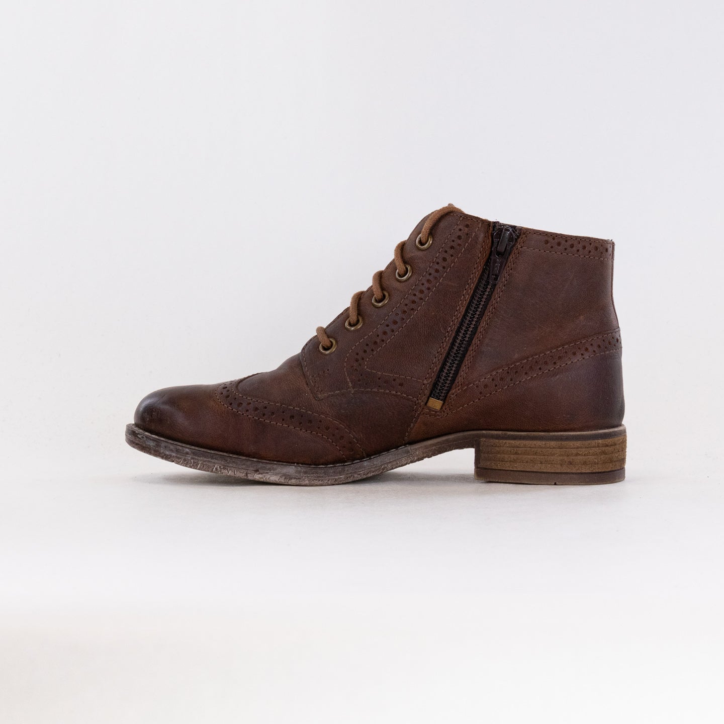 Josef Seibel Women's Sienna 74 Camel Full - Grain Leather Wingtip Boots