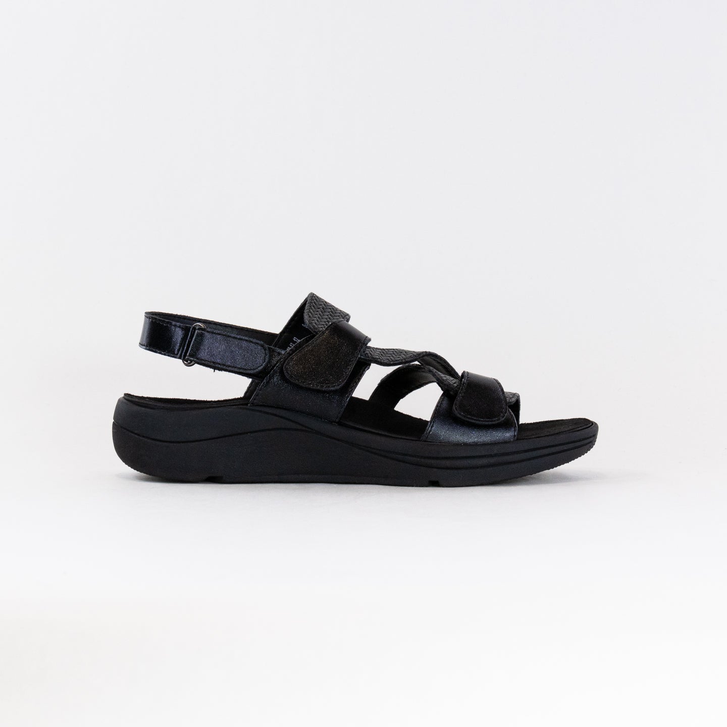 Drew Serenity Women's Comfortable Black Sandals with Removable Insole