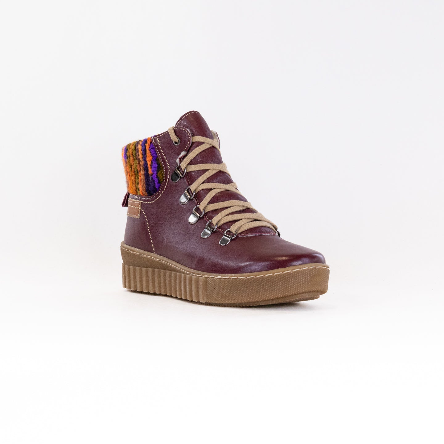 V-Italia Women's Kiki High-Top Comfort Walking Shoes in Bordo Color
