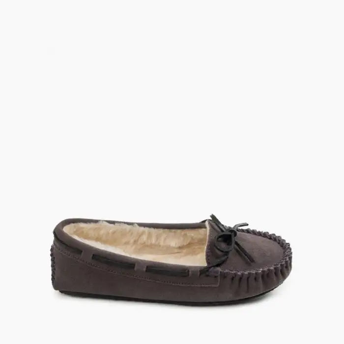 Minnetonka Women's Grey Cally Slippers - Comfortable and Stylish