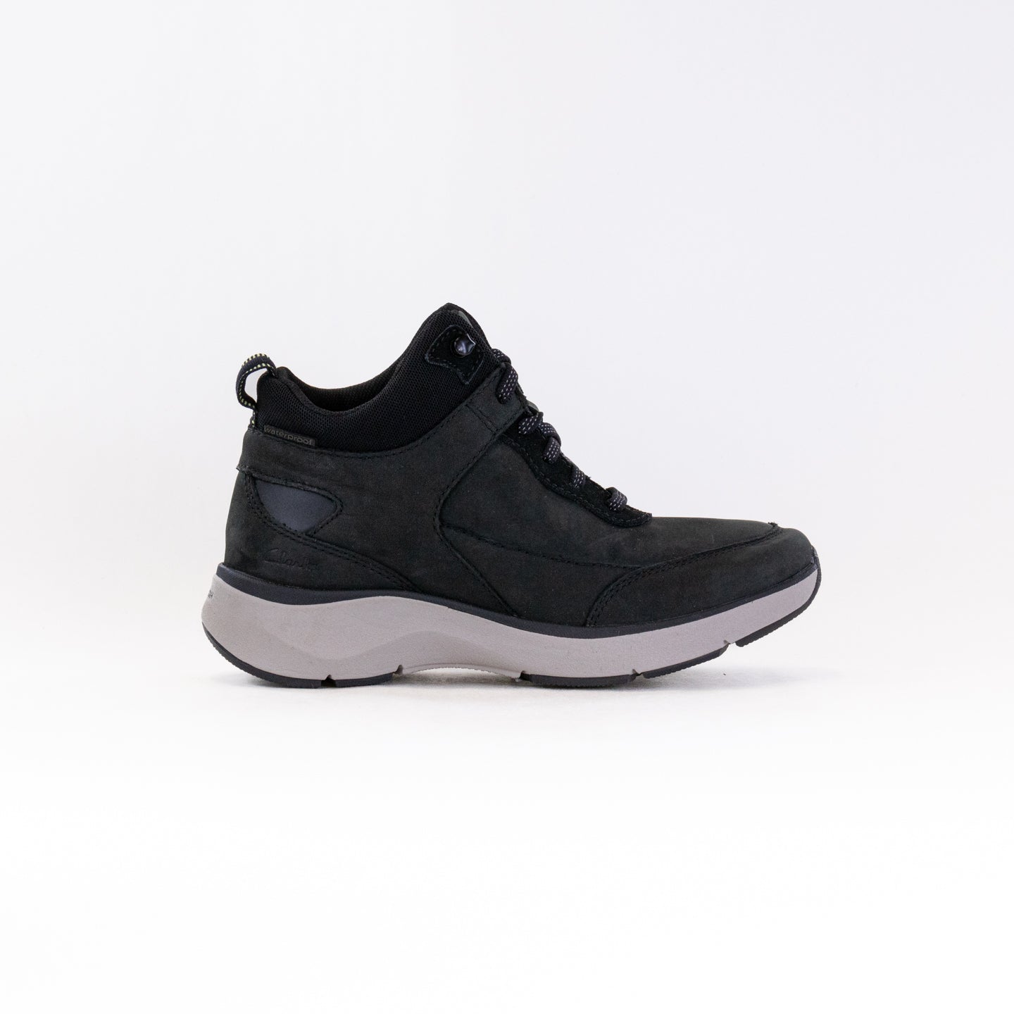 Women's Black Clarks Wave 2.0 MID Waterproof Everyday Active Ankle Boots