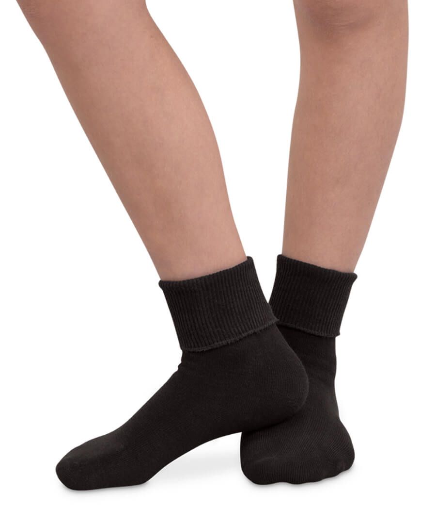 Jefferies Soft Organic Cotton Turn Cuff Socks for Sensitive Feet