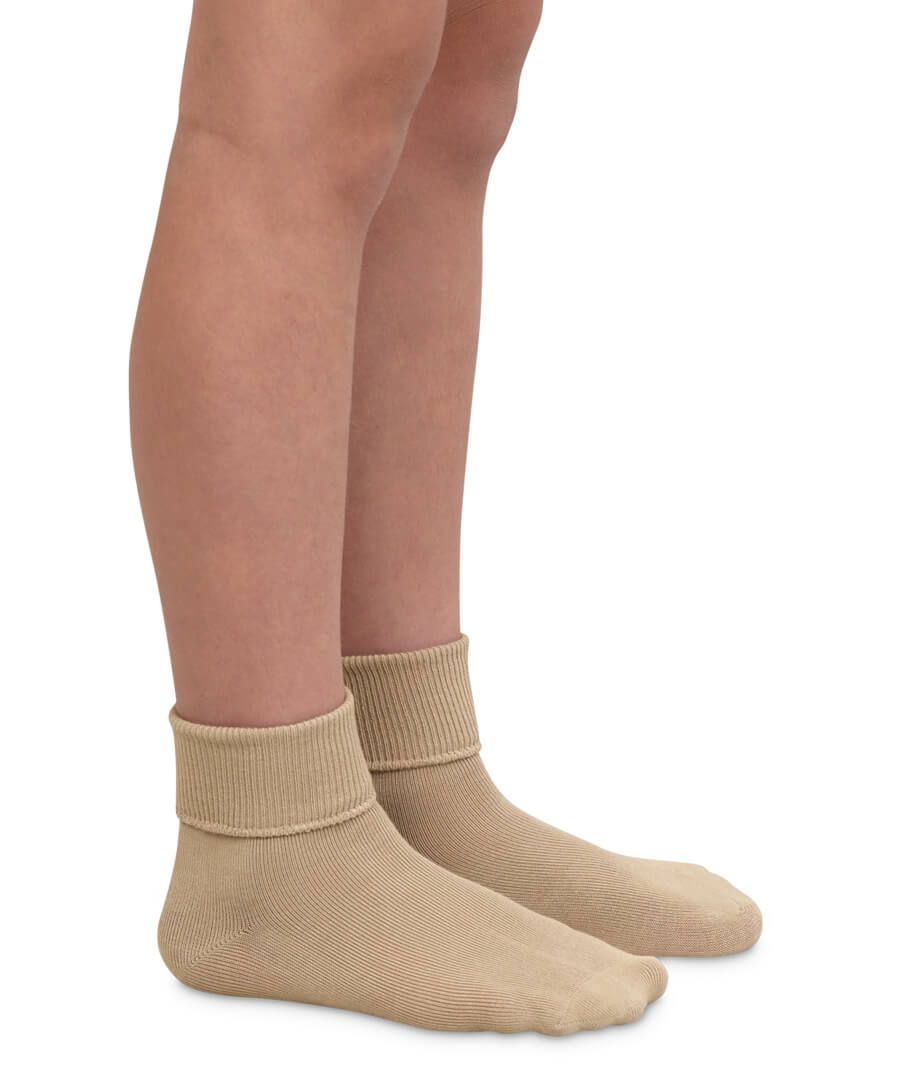 Jefferies Soft Organic Cotton Turn Cuff Socks for Sensitive Feet