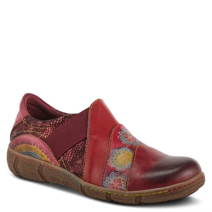 L'Artiste Women's Lata Cabernet Multi - Unique Hand - painted Closed - back Clogs