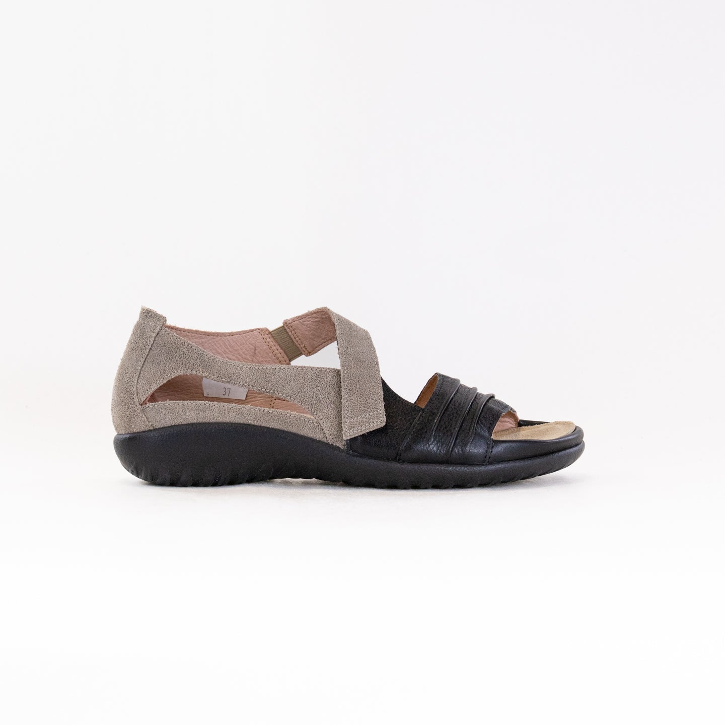 Naot Women's Papaki Sandals - Speckled Beige & Soft Black Leather