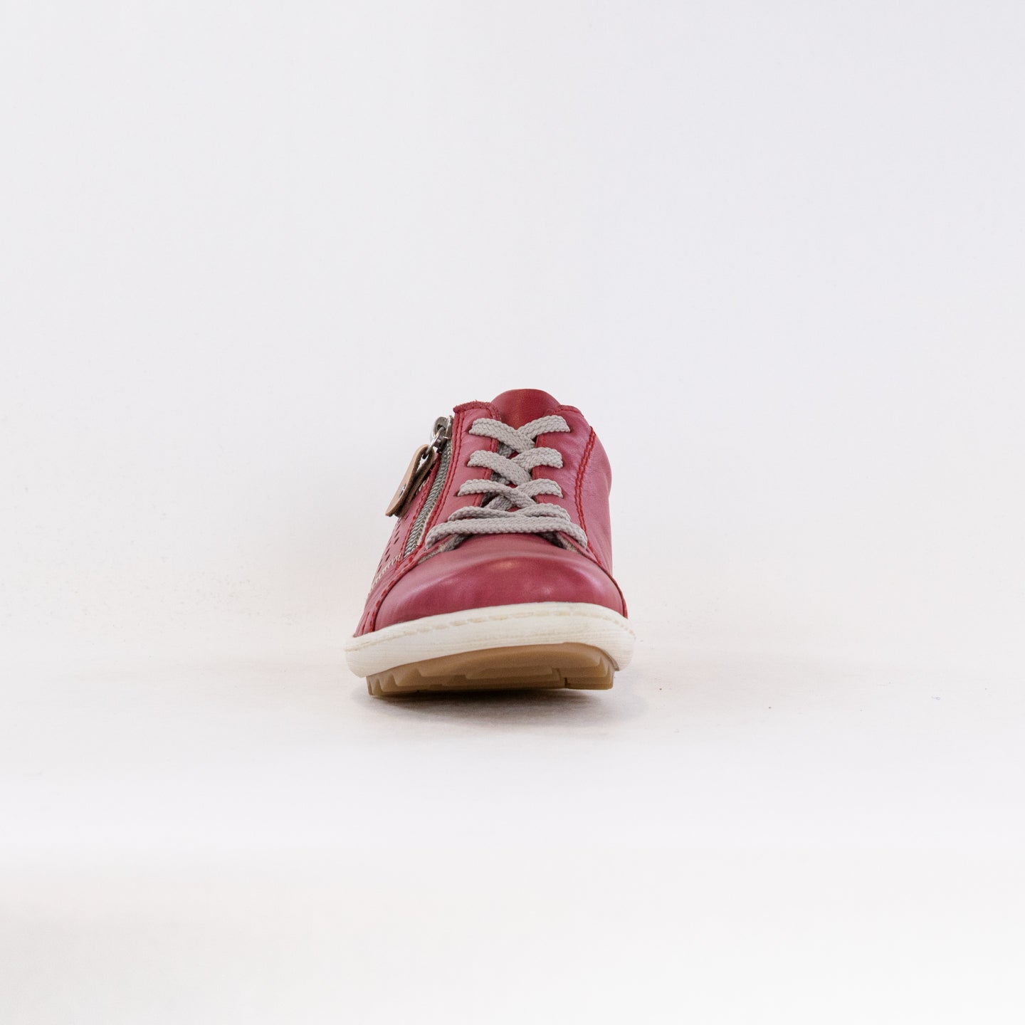 Women's Red Leather Remonte Liv R1417 Stylish Sneakers