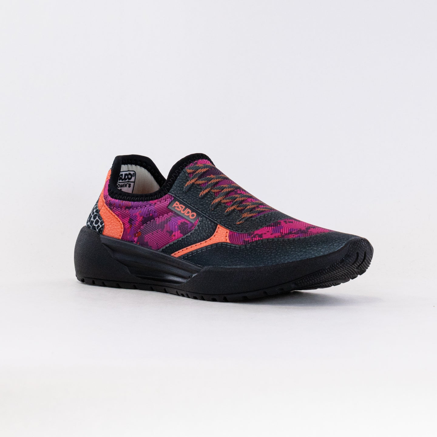 Pink Camo/Crackle Women's Lightweight PSUDO Court Sneakers