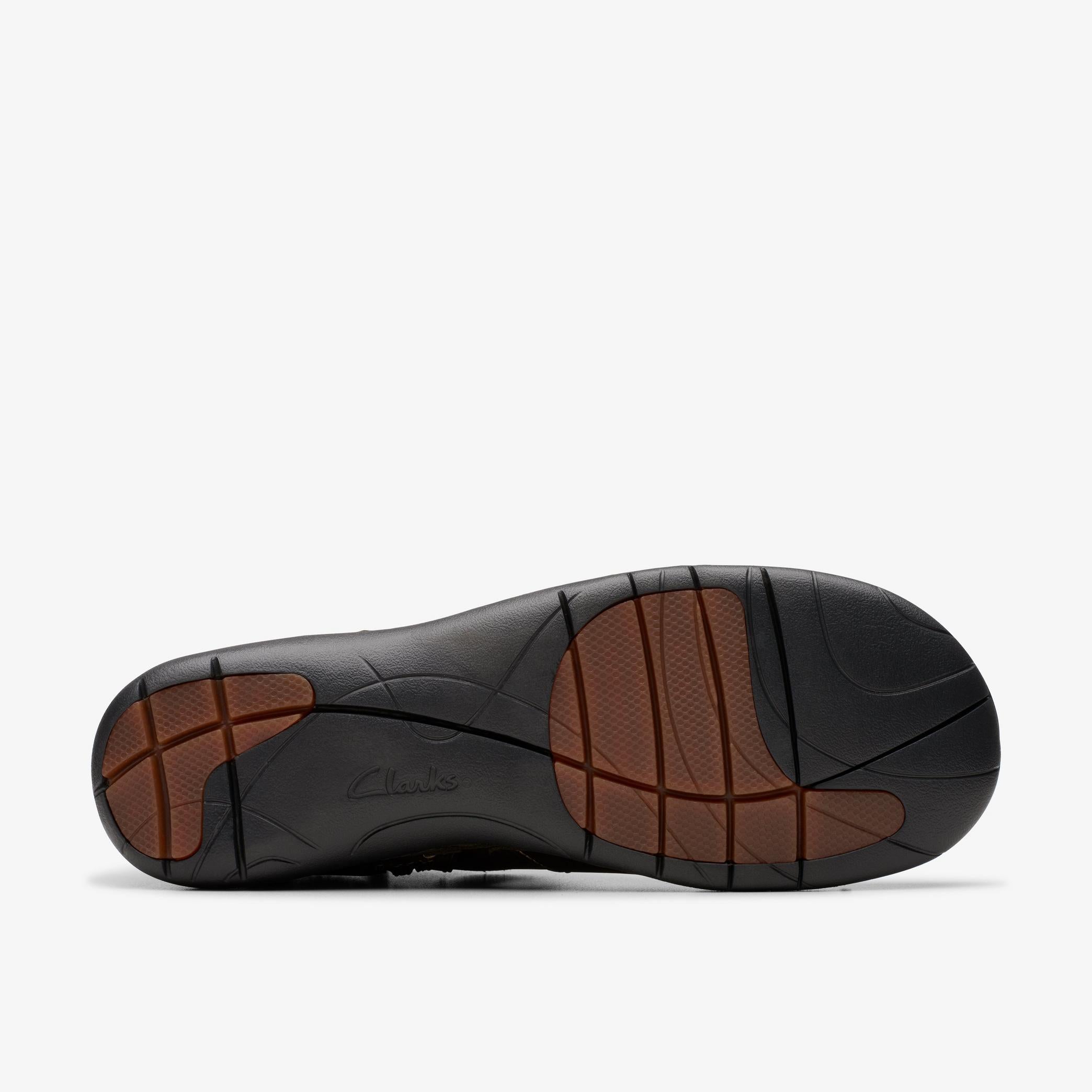 Women's Dark Brown Leather Clark's Un Loop Up Slip-on Boots