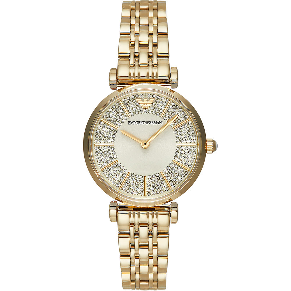 Emporio Armani Luxury Gold-Tone Stainless Steel Gianni T-Bar Men's Watch AR11608