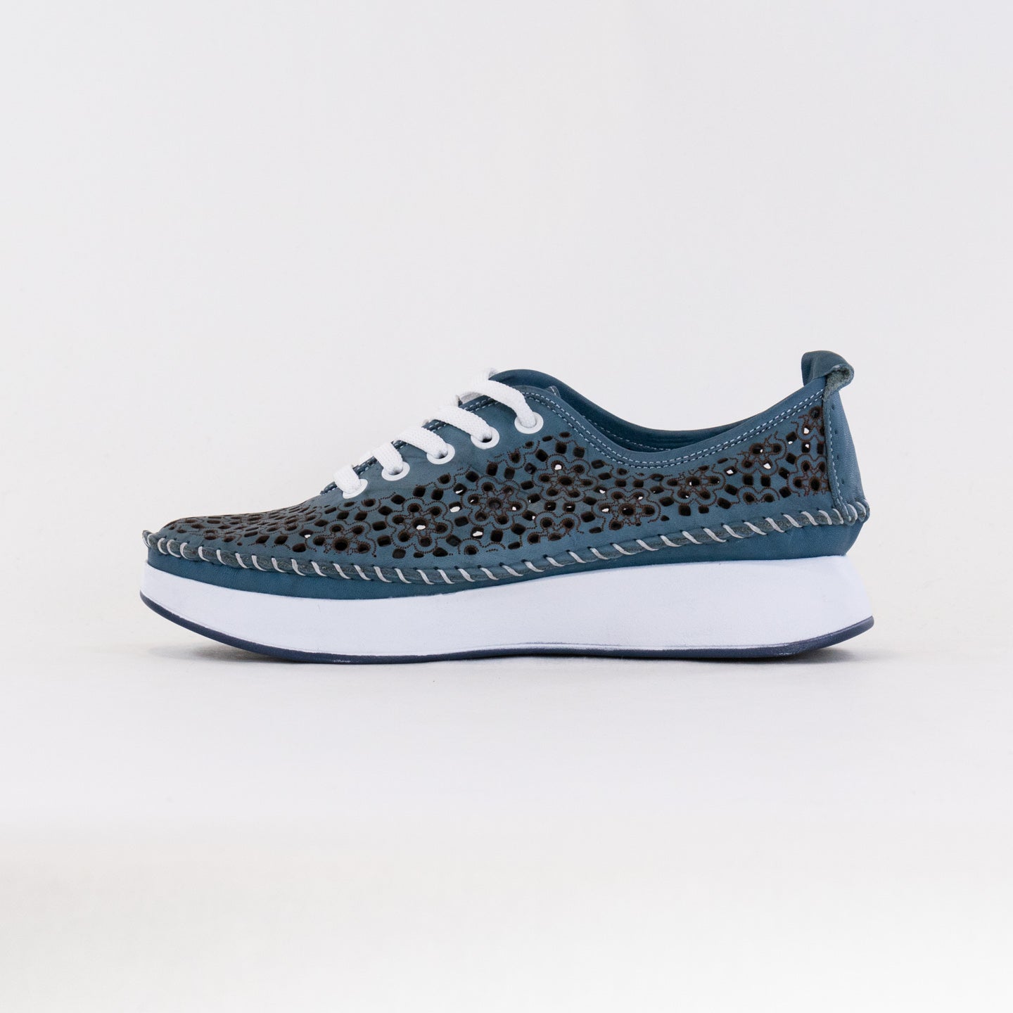 Spring Step Women's Youlanda Perforated Wedge Sneakers - Blue