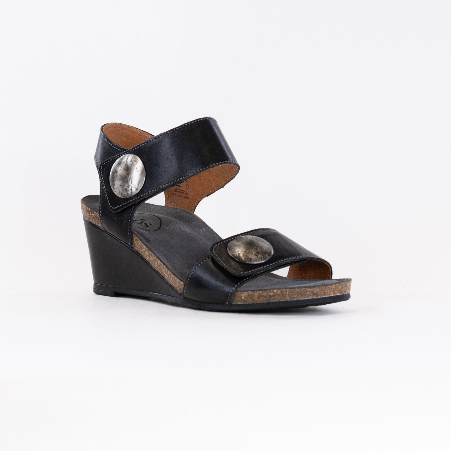 Stylish Women's Taos Black Carousel 3 Wedge Sandals with Arch Support