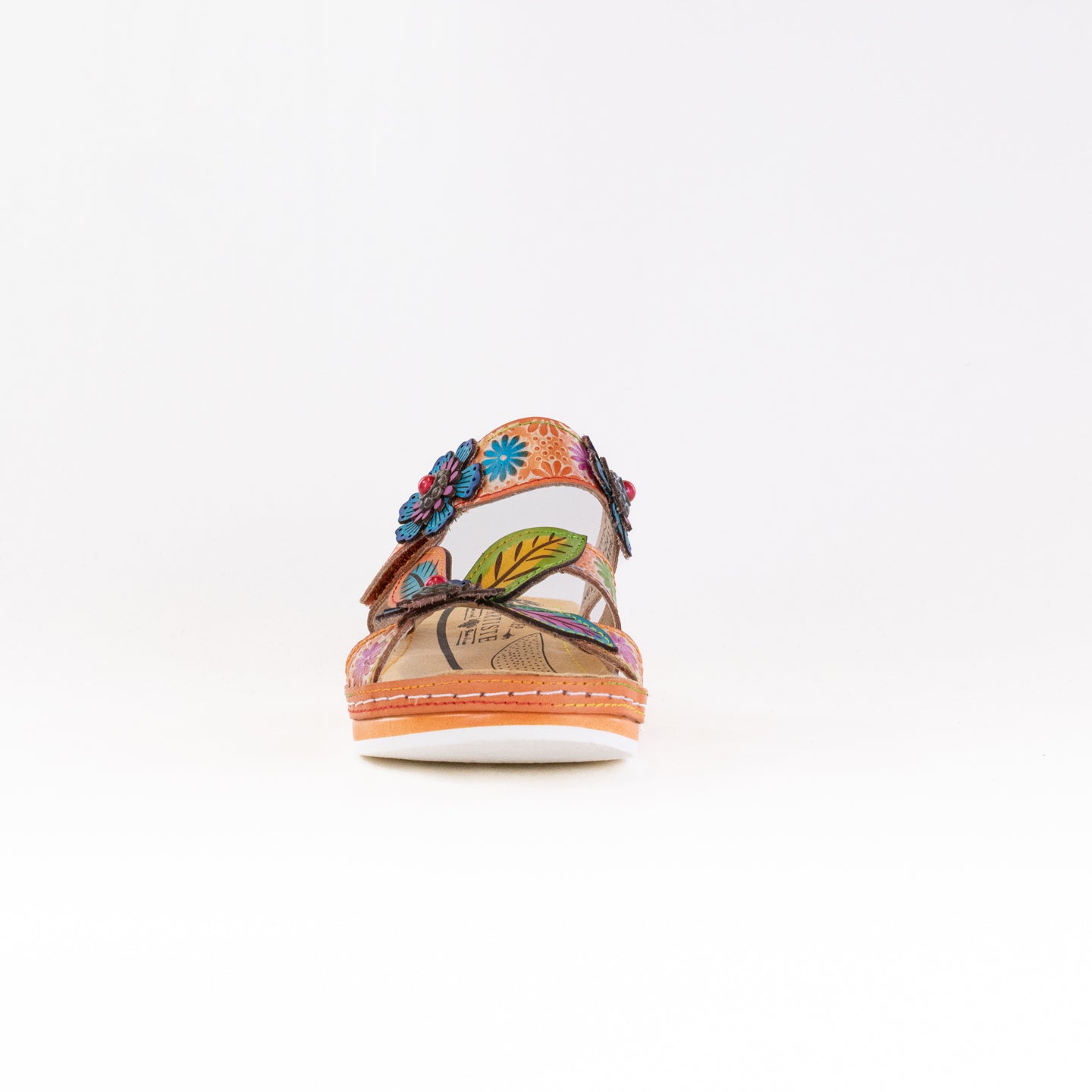 Spring Step L'Artiste Women's Stylish Pillow-Soft Sandals in Peach Multi Color