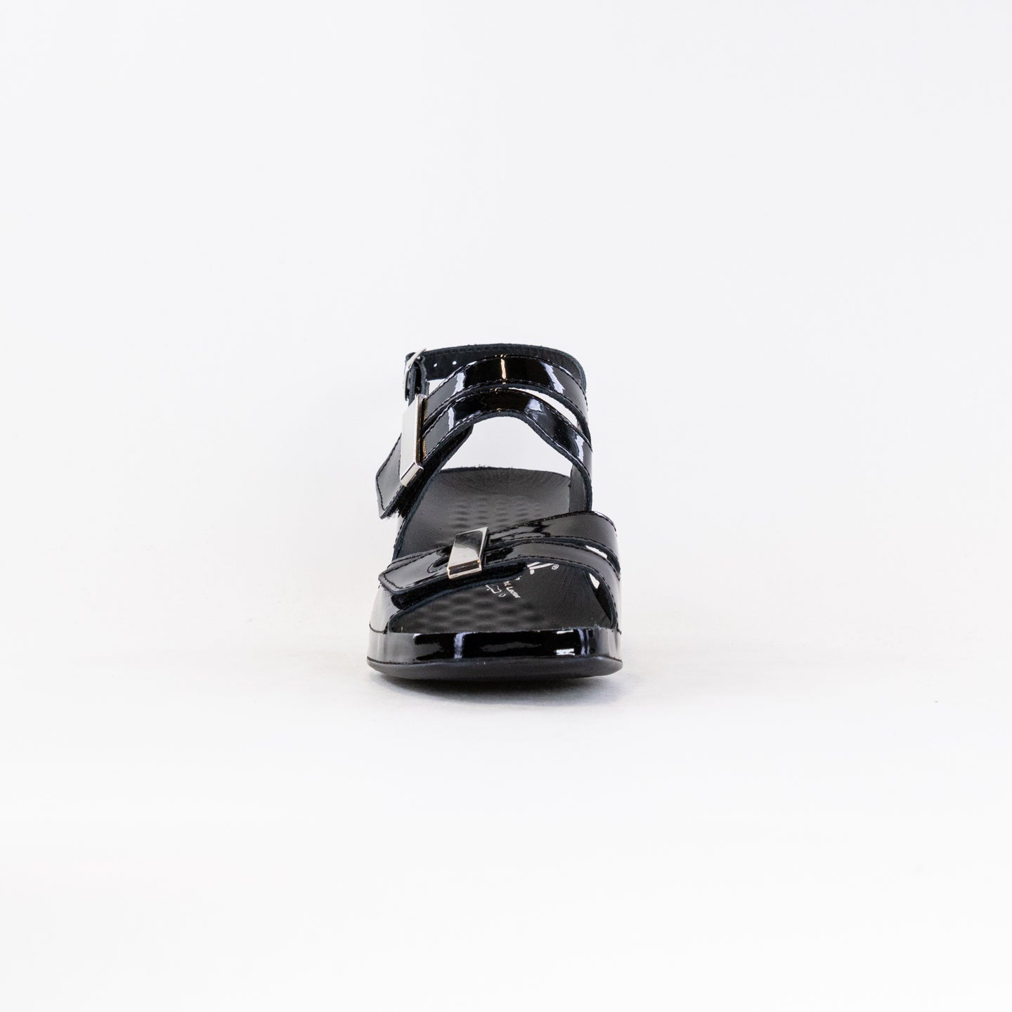 Women's Black Patent Leather Vital Joy Comfort Sandals