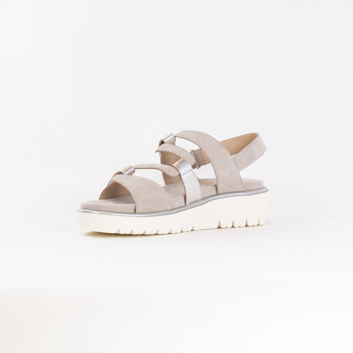 Women's Platinum/Sand Ara Bayview Comfort Sandals - Ideal for Casual Wear
