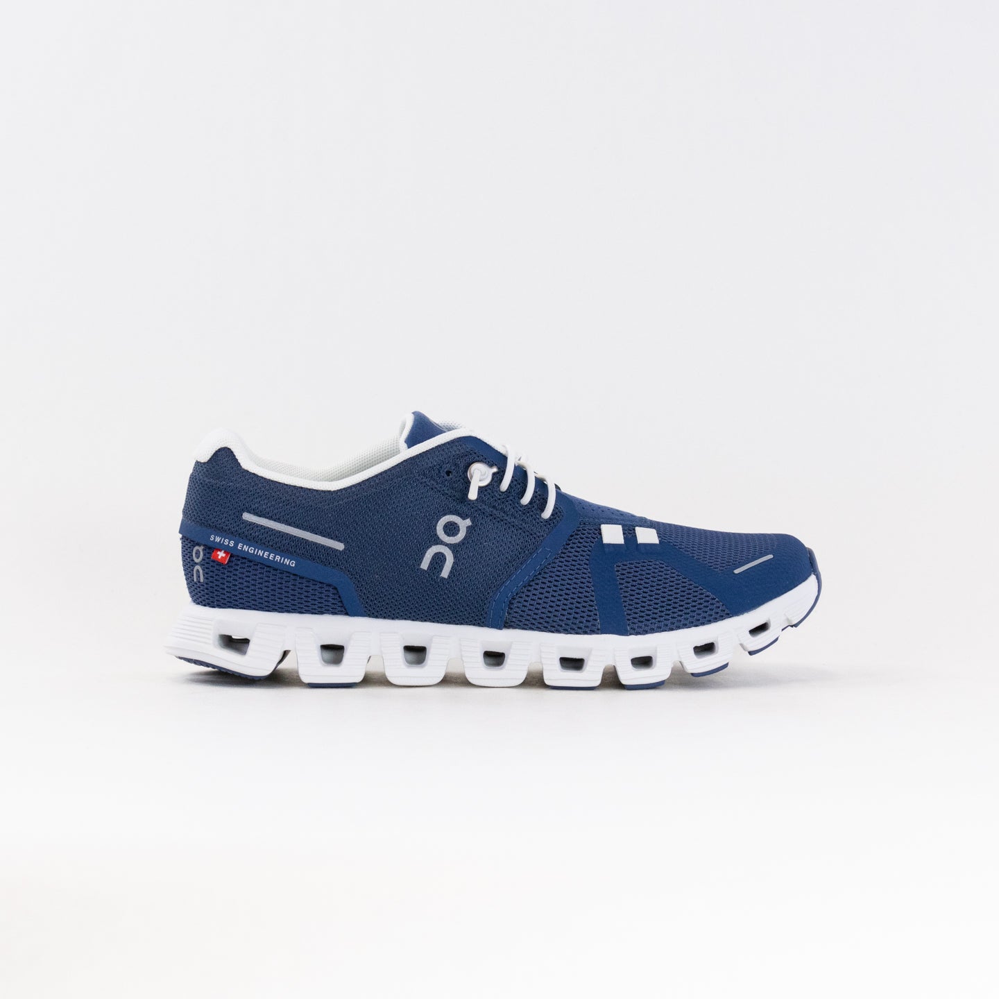 On Women's Cloud 5 Running Shoes - Denim/White Colorway