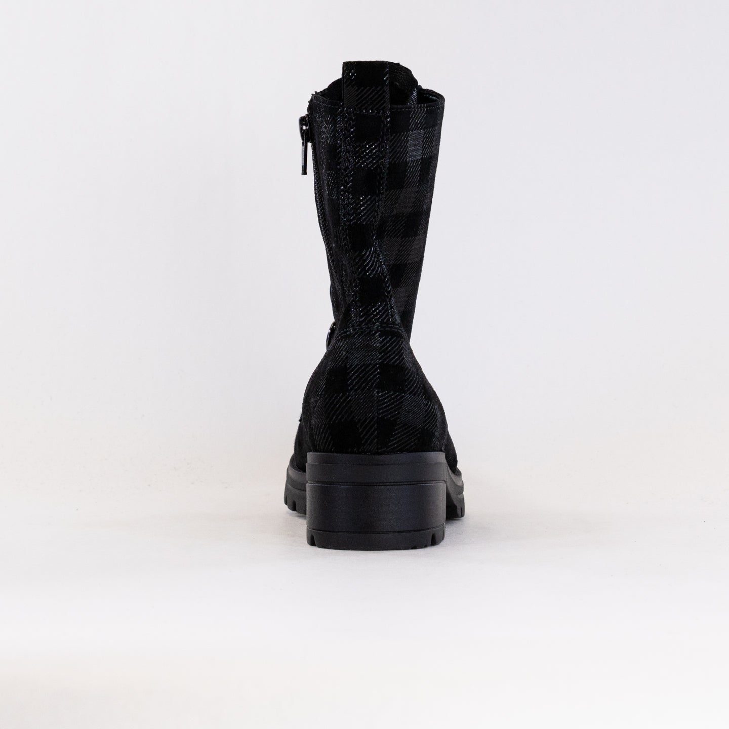 Gabor Women's Schwarz Combat Style Lace - Up Leather Boots, Model 92.784.67