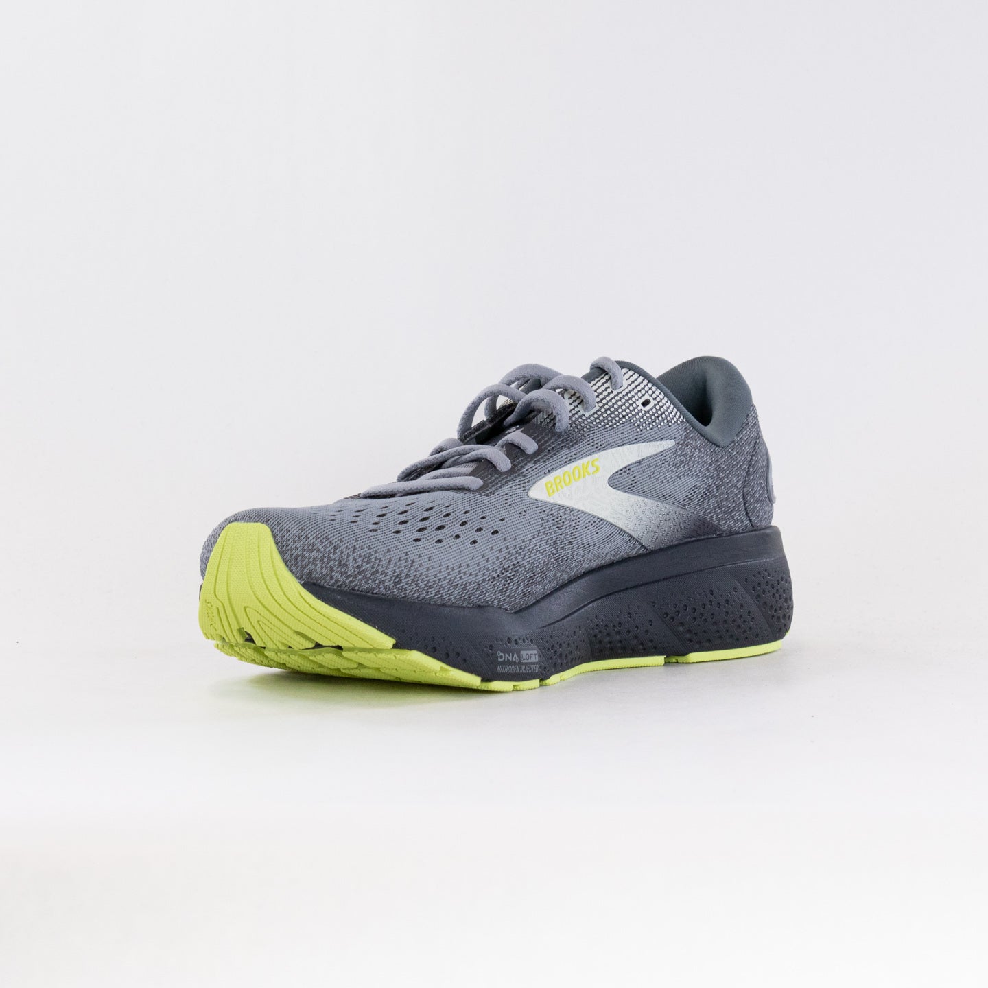 Men's Brooks Ghost 16 Running Shoes in Primer, Grey and Lime
