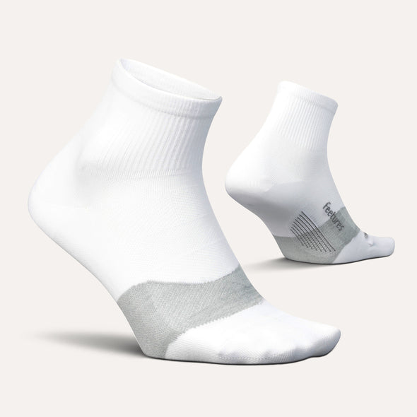 Feetures Ultra Light Elite Quarter Socks - White Color