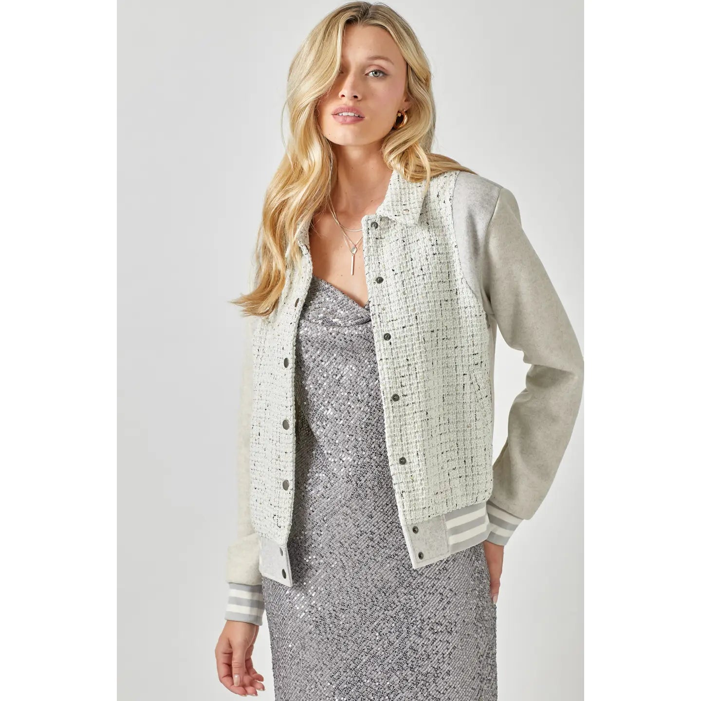 MYSTREE Fashionable Mixed Media Men's and Women's Bomber Jacket for All Occasions