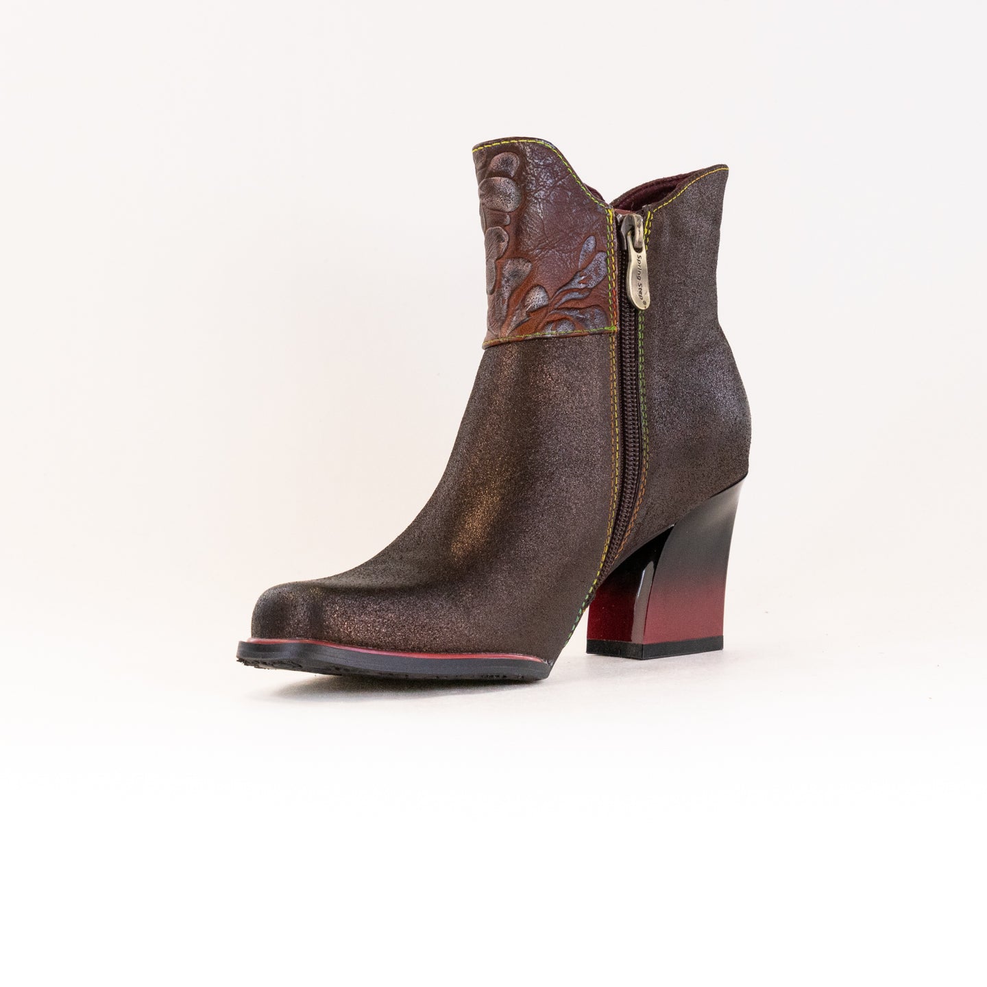 L'Artiste Women's Zinna Bronze Leather Combo Booties