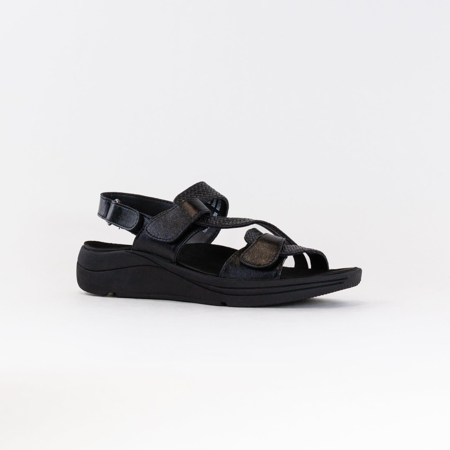 Drew Serenity Women's Comfortable Black Sandals with Removable Insole