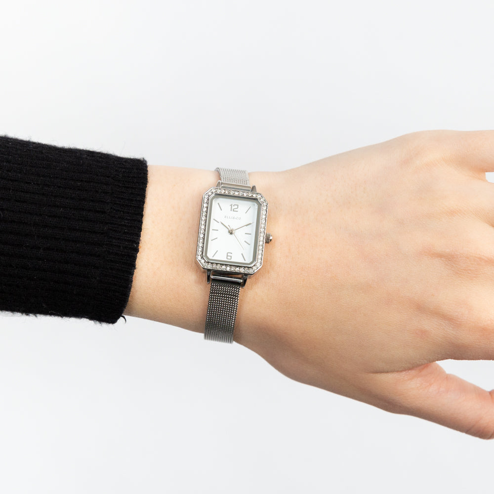 Elegant Ellis & Co Lola Stainless Steel Mesh Watch for Women