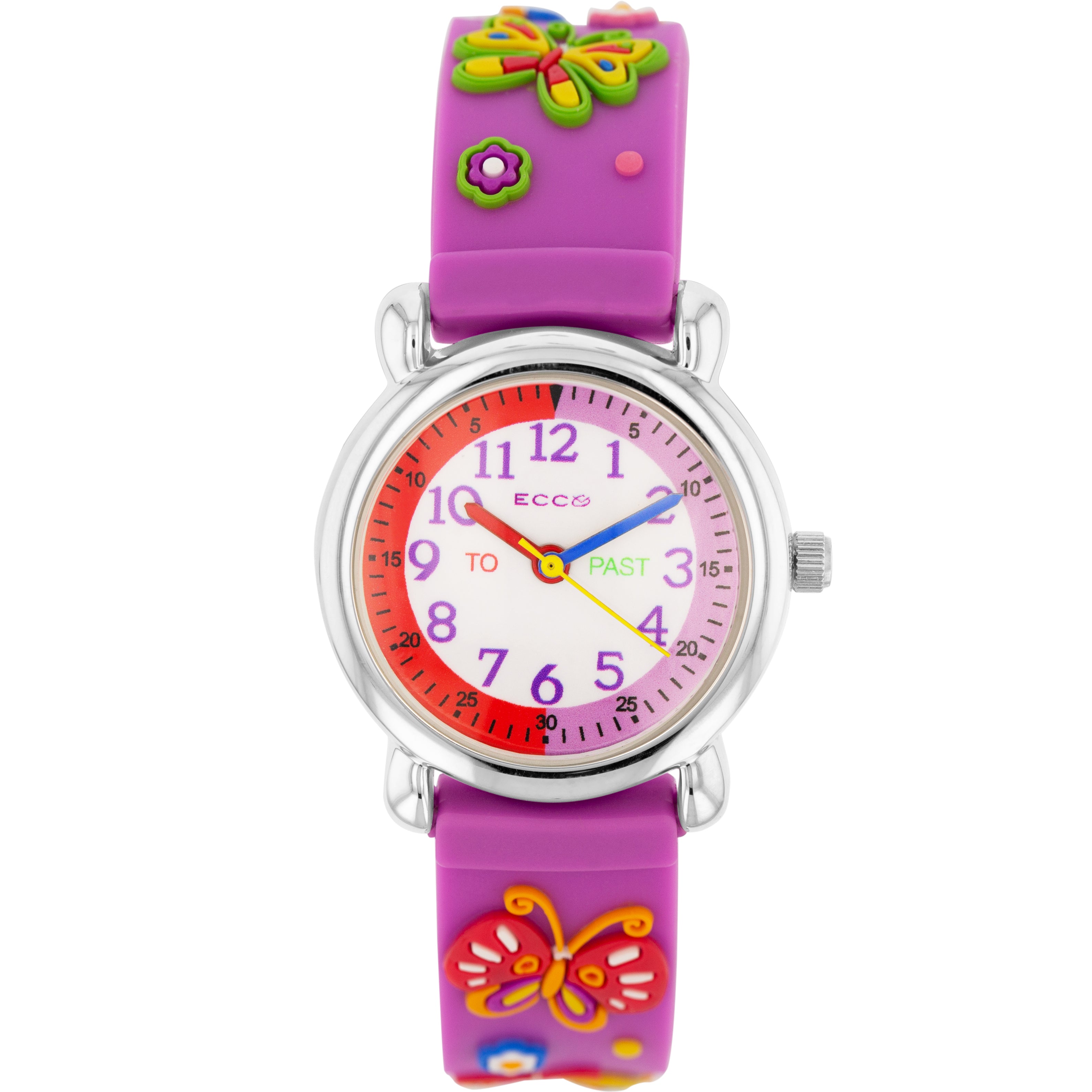 ECC Fashionable Pink Butterfly Design Kids Watch