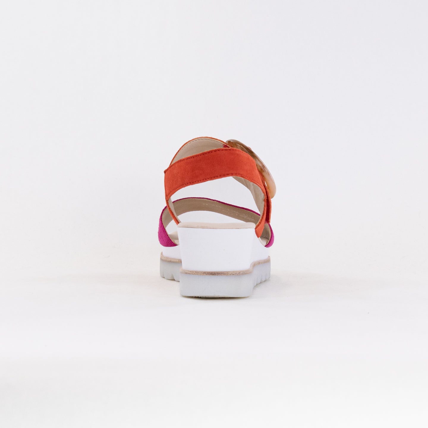 Women's Pink/Pumpkin Gabor 44.645.13 Stylish Adjustable Leather Sandals