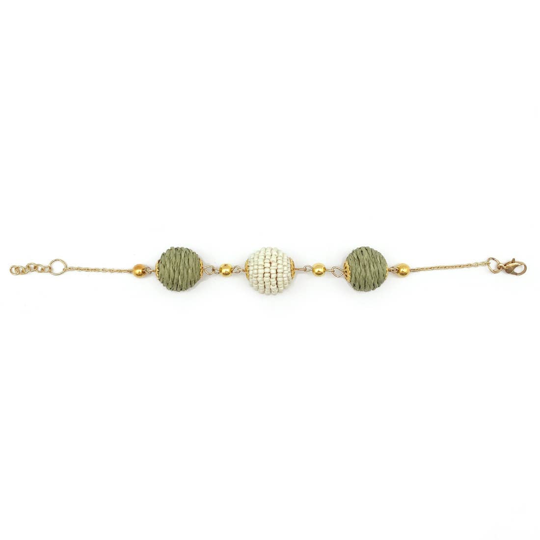 Sachi Sustainable Calming Sage Collection Bracelet with Three Spheres