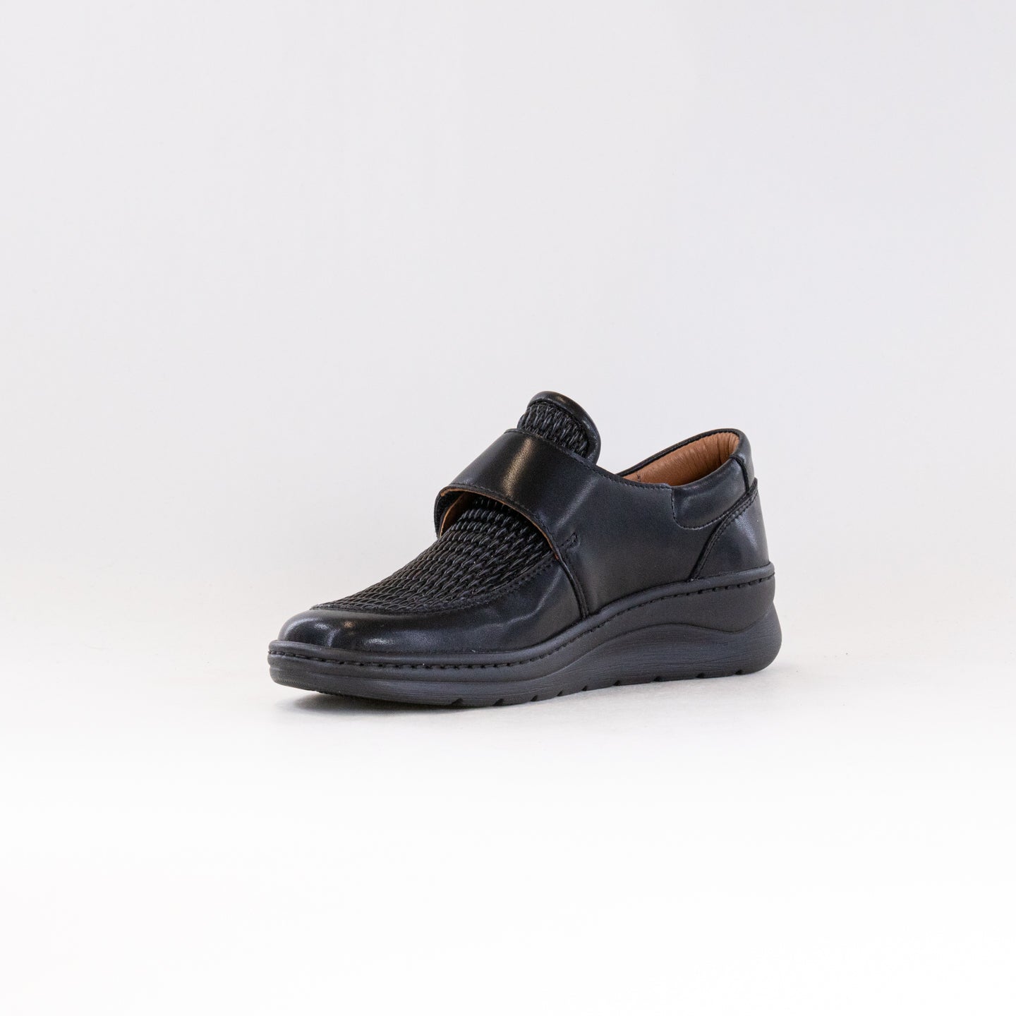 V-Italia 1219 Women's Black Leather Fashionable Comfortable Shoes