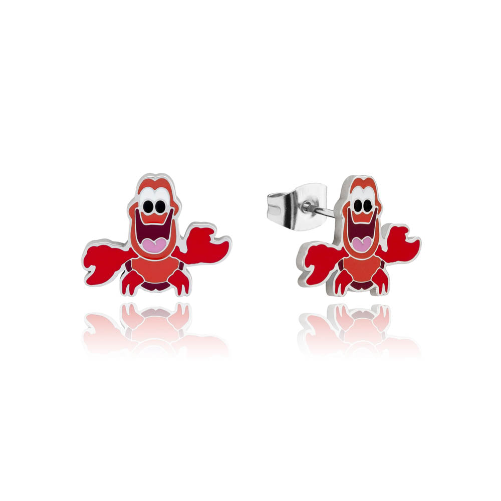 Disney-themed Stainless Steel Sebastian Character Stud Earrings for Fashion Lovers
