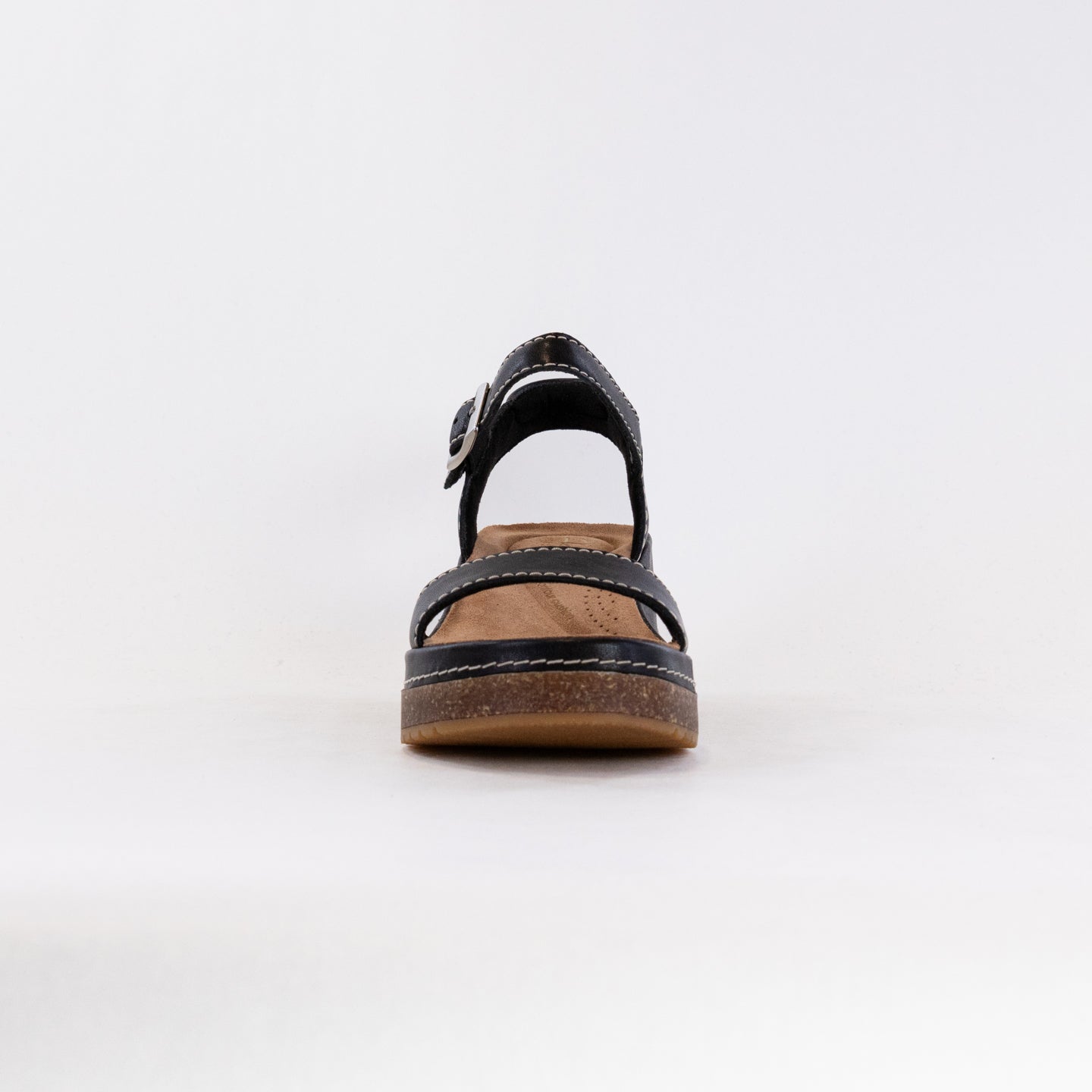 Clarks Women's Kassanda Lily Black Leather Summer Sandals
