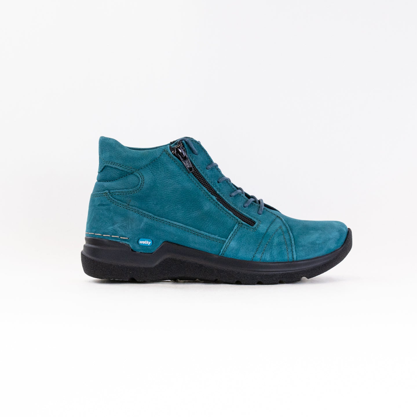 Wolky Women's Ankle-High Lace-Up Shoes - Petrol Nubuck Leather