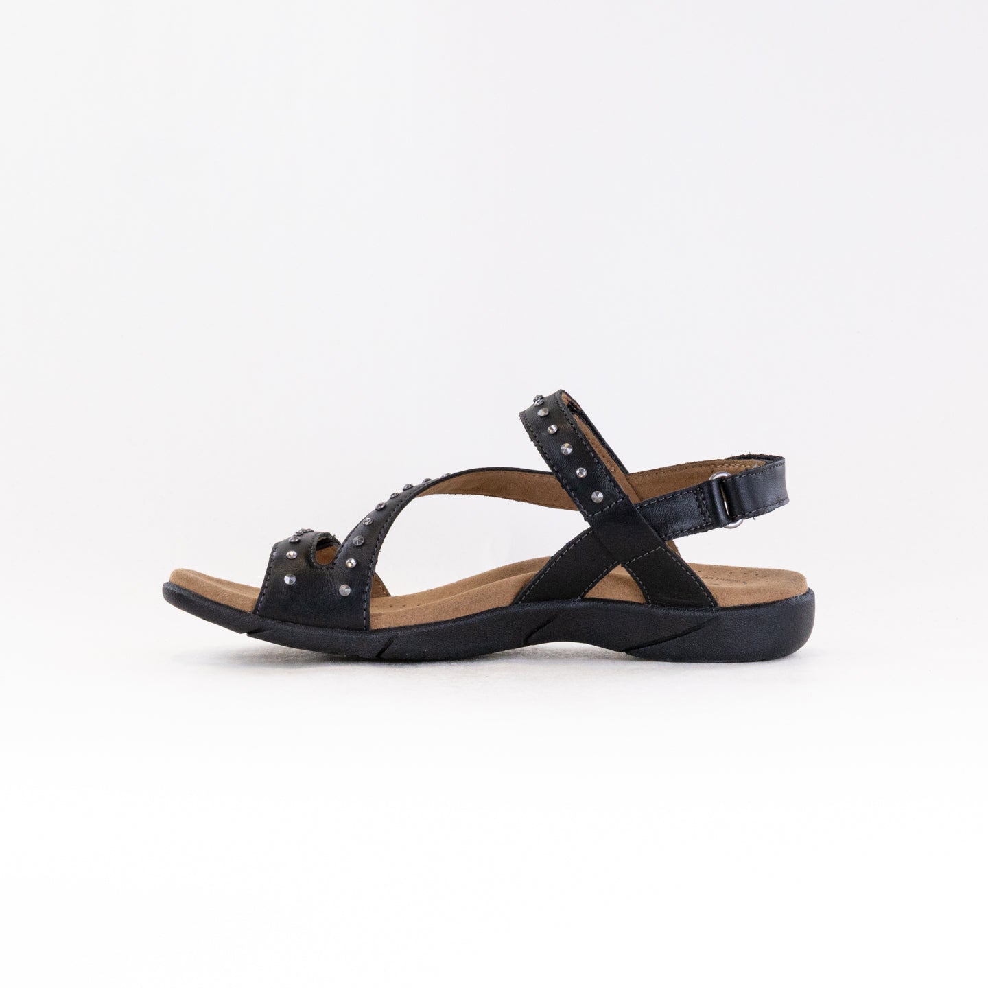 Black Women's Taos Sandals with Dazzling Stone and Stud Details