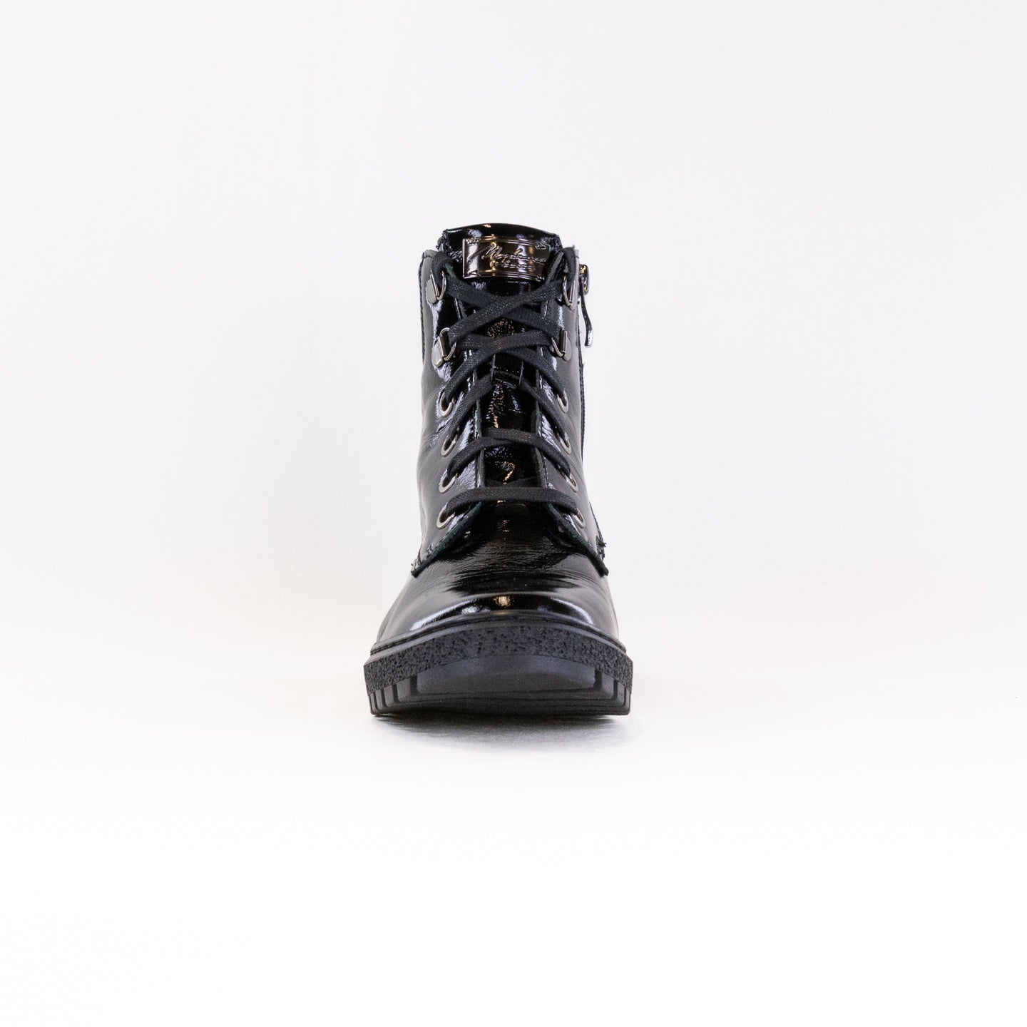 Stylish Women's V-Italia 515 Celina Patent Leather Boots in Classic Black