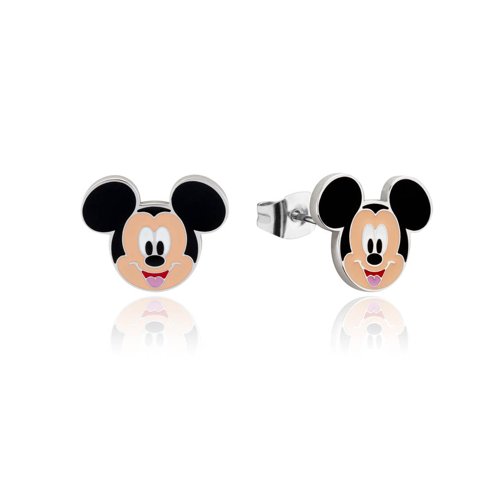 Disney Branded Stainless Steel Mickey Mouse Stud Earrings for Fashionable Jewelry Lovers