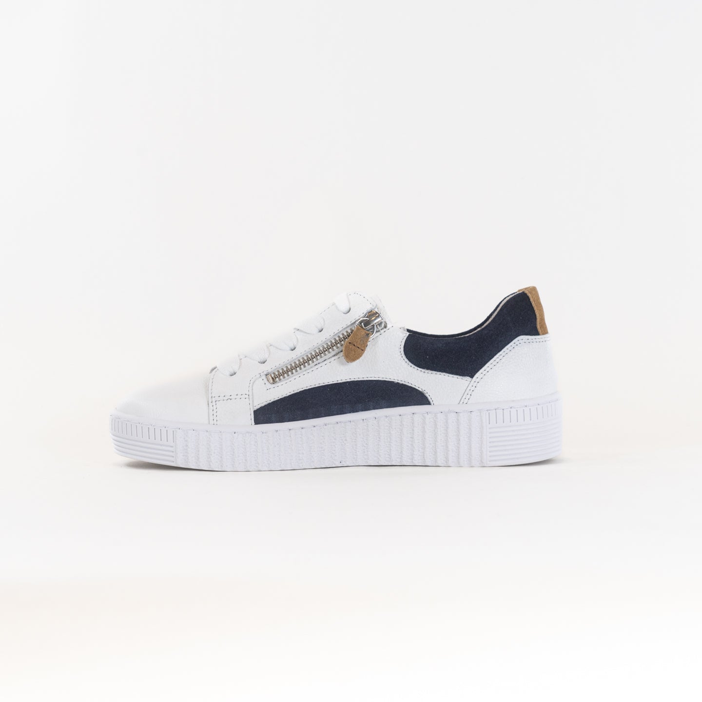 Gabor Women's White/Blue A1 Zipper Comfortable Sneaker 23.330