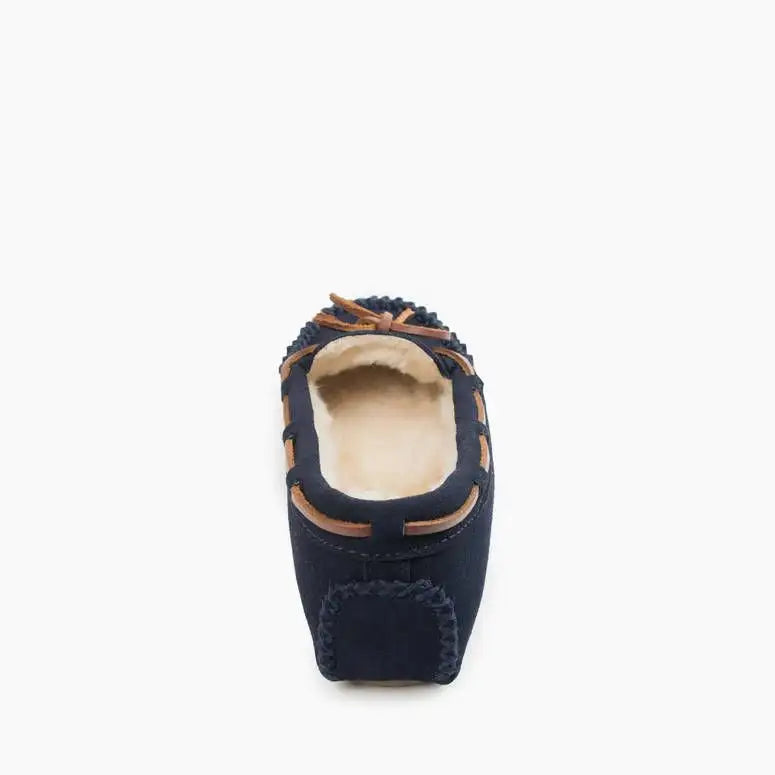 Minnetonka Women's Cally Slippers in Navy Blue