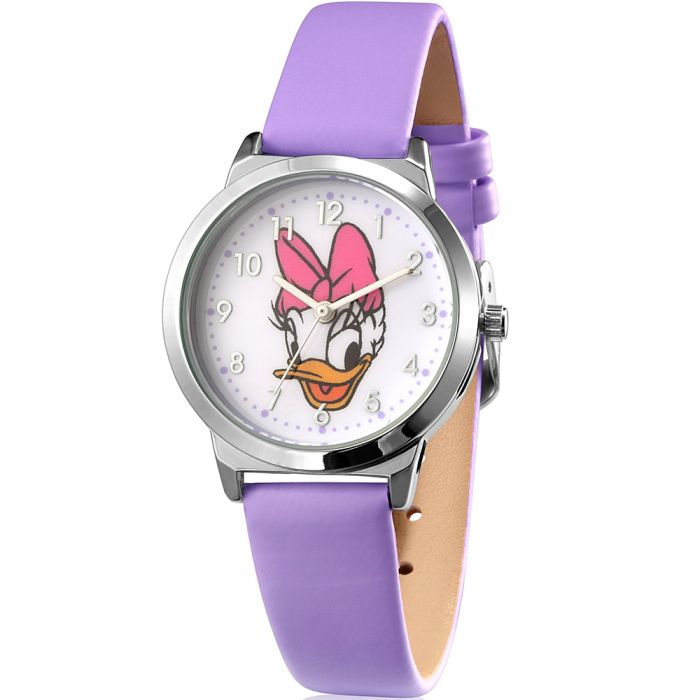 High - quality Disney Daisy Duck Watch with Purple Leather Strap