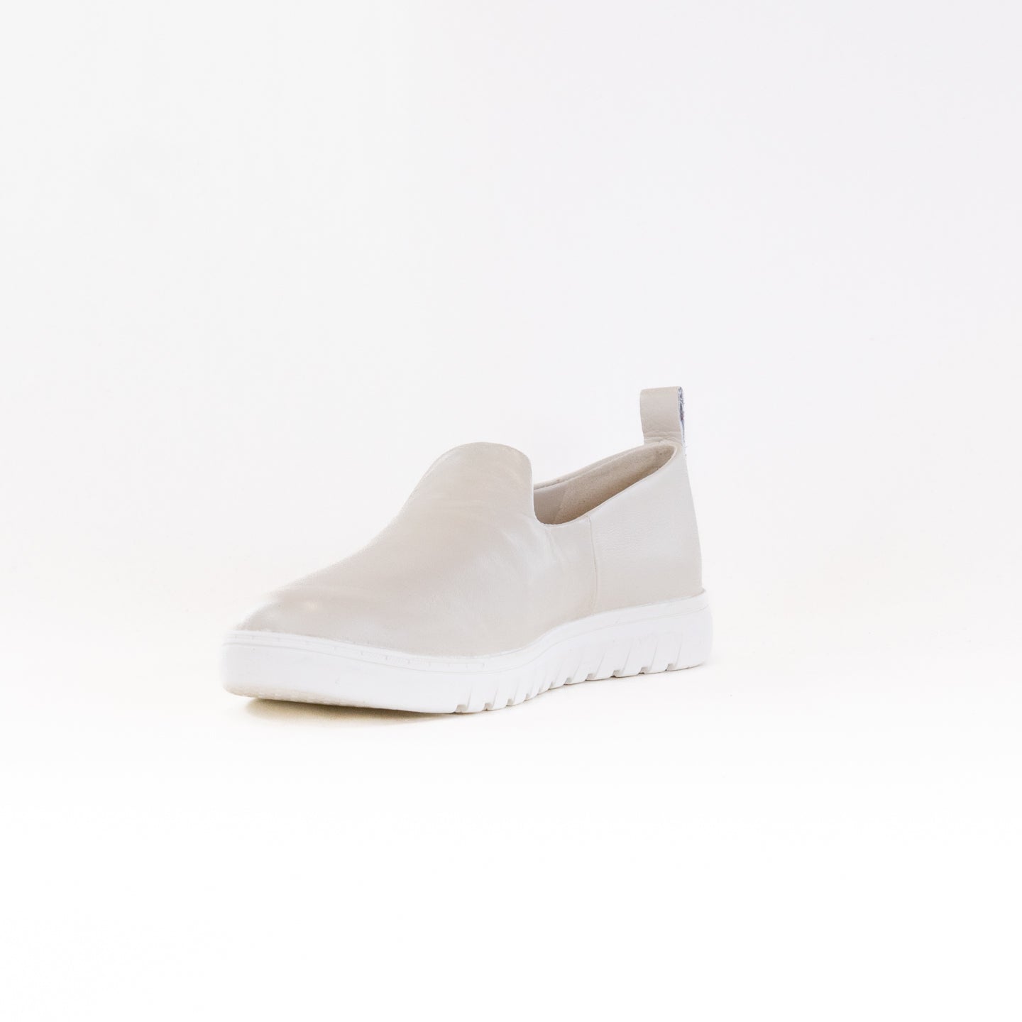Women's Vionic Uptown Willa Cream Leather Slip-On Comfort Sneakers