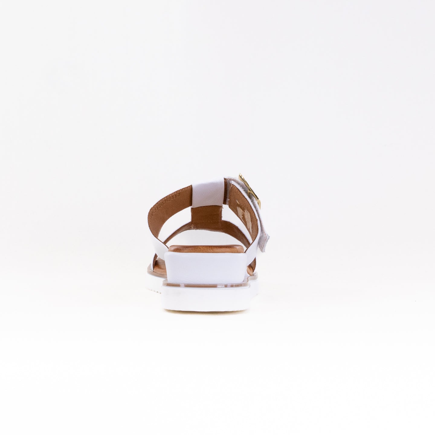 Women's White Spring Step Seaport Wedge Sandals with Decorative Buckle