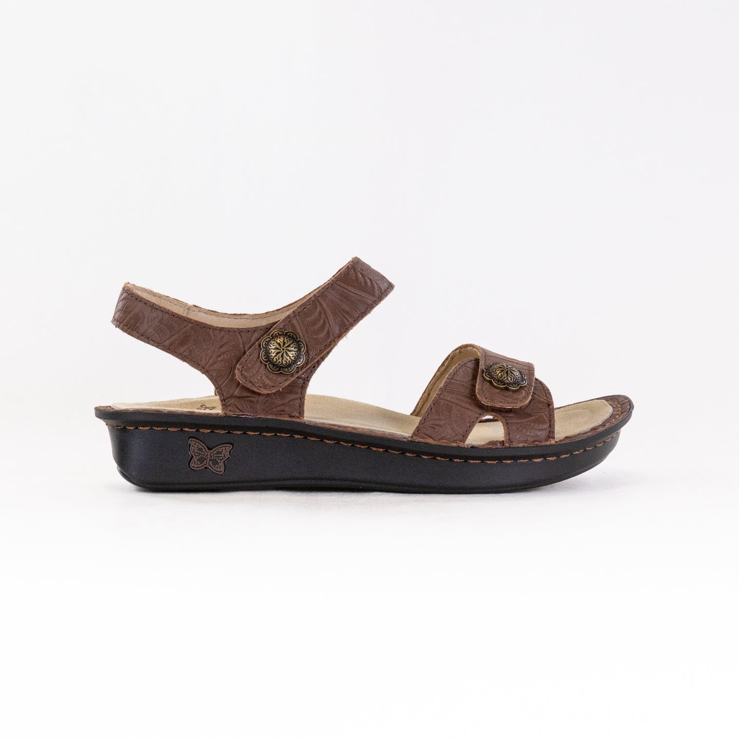 Women's Elegant Adjustable Alegria Vienna Sandals in Delicut Tawny