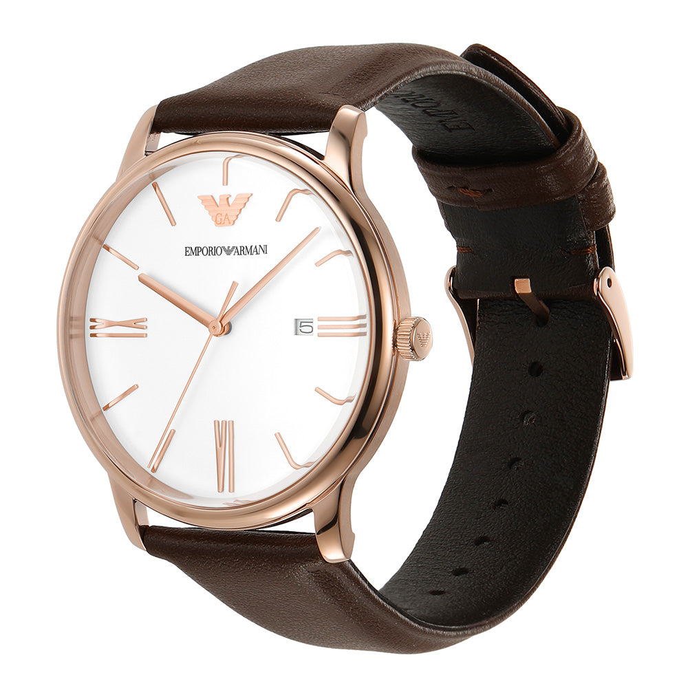 Emporio Armani Men's Minimalistic Leather Wristwatch - Model AR11572